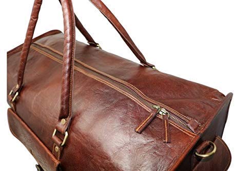 Premium Leather Duffle Bag for Travel & Gym - Waterproof Carry-On Luggage, Overnight Weekender Bag - Perfect for Business Trips, Workouts & Weekend Getaways