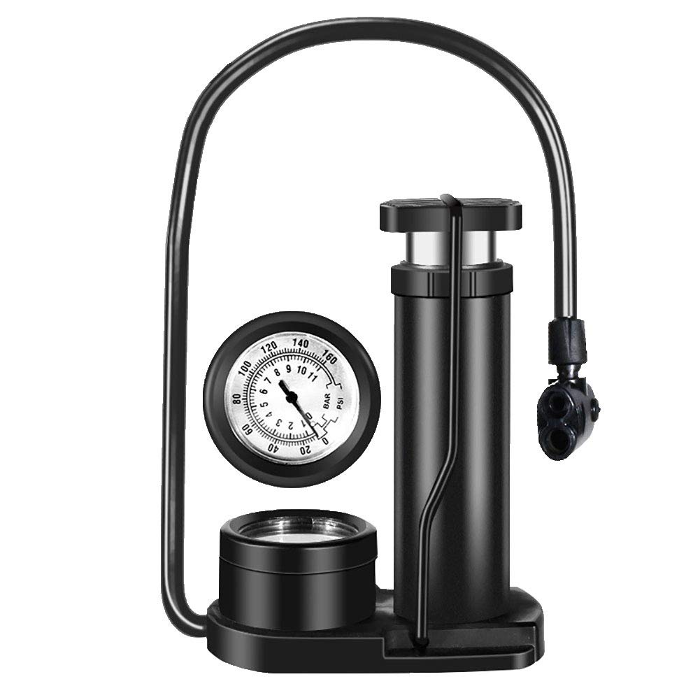 LINASHI Portable Air Pump - 160PSI High Pressure Foot Pedal Bicycle Tire Inflator with Gauge | Ideal for Road Bikes, Mountain Bikes & Emergency Tire Inflation at Home or On the Go