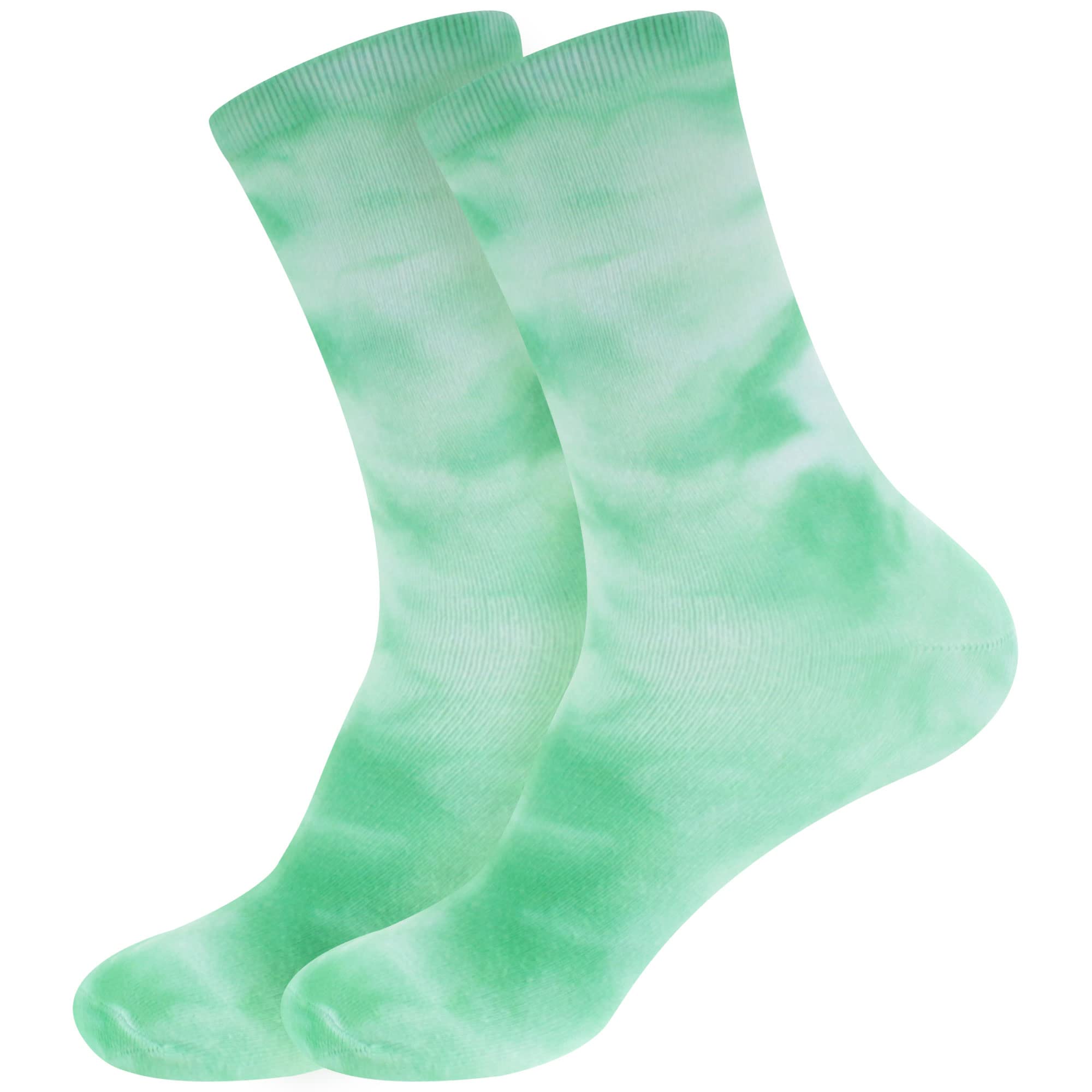 BambooMN Women's Tie Dye Athletic Crew Socks - Soft Bamboo Fiber Yoga Socks for Running, Workout & Casual Wear
