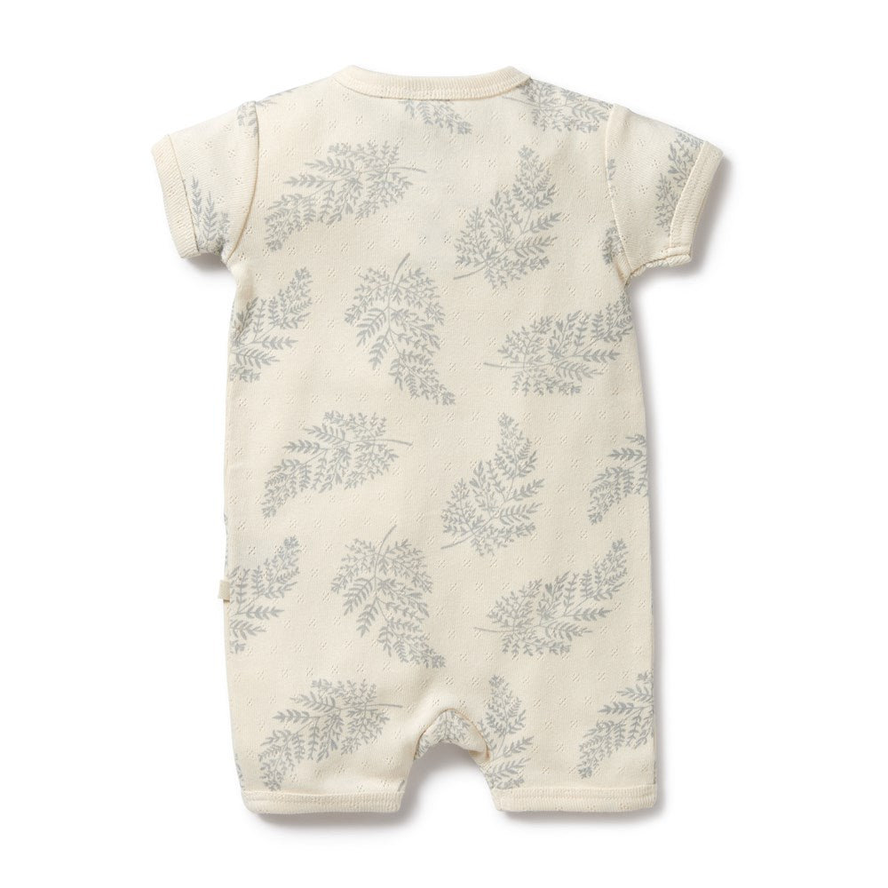 Forever Ferns Organic Pointelle Boyleg Zipsuit - Soft & Breathable Baby Romper for Newborns & Infants | Perfect for Playtime, Naptime & Everyday Wear