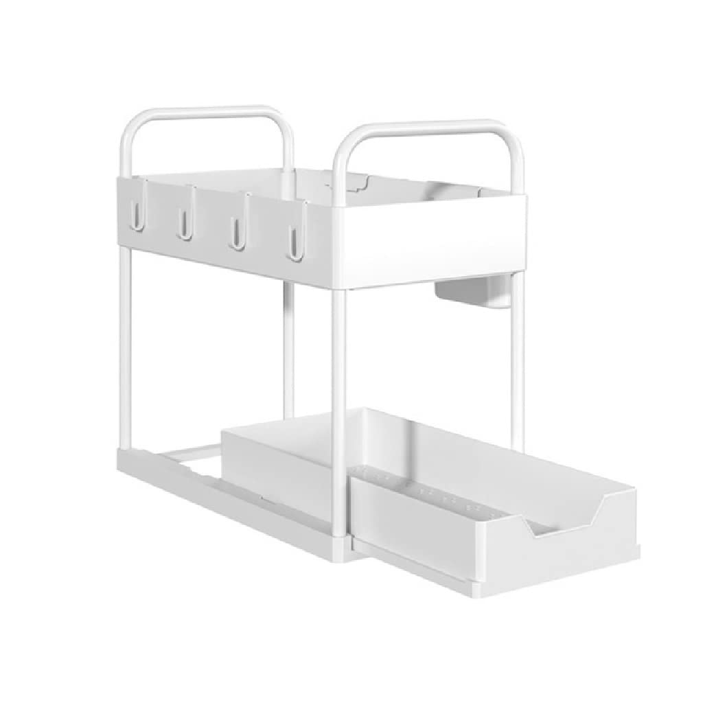 MINDONG HZH Pull-Out Spice Rack | Under Sink Organizer | Kitchen & Bathroom Storage Shelf | 16.5 x 40cm | Space Saving Solution for Small Spaces | Perfect for Spices, Cleaning Supplies & Toiletries