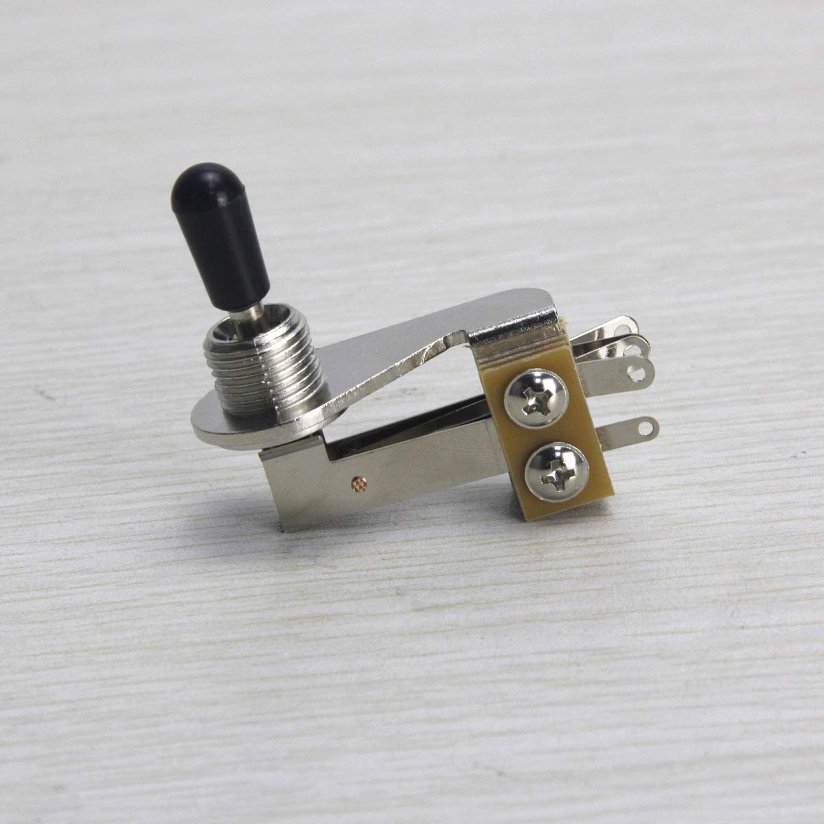 3-Way Guitar Switch Right Angle L-Type Toggle Switch with Black/Cream/White Tips - Electric Guitar & Bass Replacement Part for Gibson, Fender, Ibanez - Perfect for DIY Repairs & Upgrades