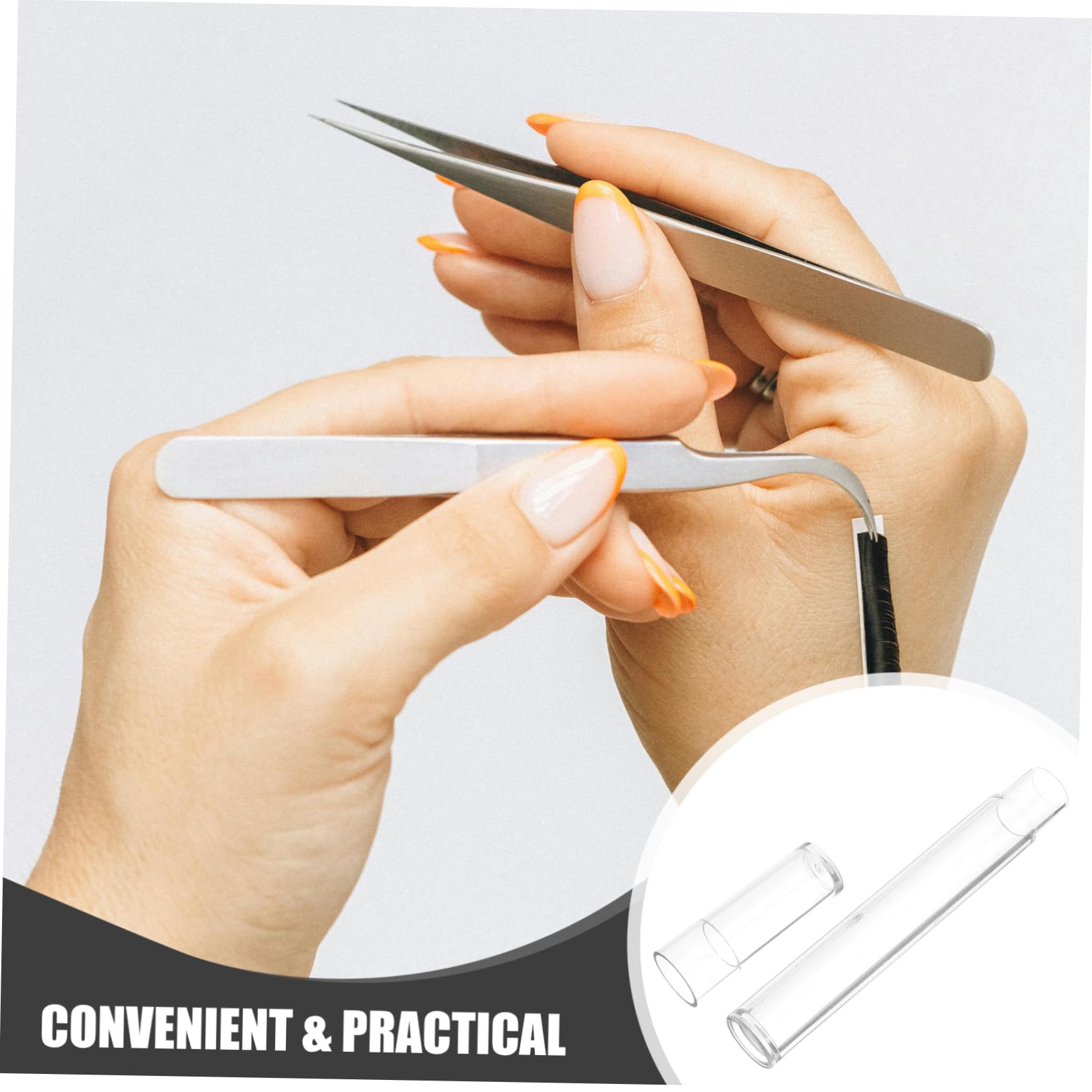 3-Piece Eyelash Tweezer Set with Travel Case - Professional Lash Extension Tools Organizer Box for Salon, Home & Travel Use - Durable Plastic Tweezers Holder for Beauty Professionals & DIY Lovers