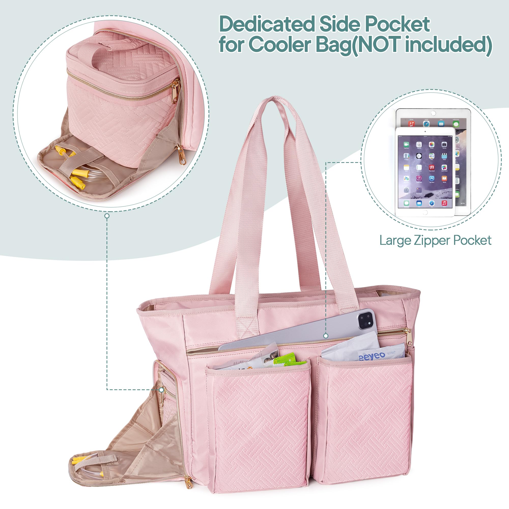 Fasrom Wearable Breast Pump Tote Bag - Compatible with Medela Pump in Style, Insulated Bottle Bag Fits 4 Baby Bottles (5 oz) - Perfect for Working Moms, Travel & On-the-Go Pumping