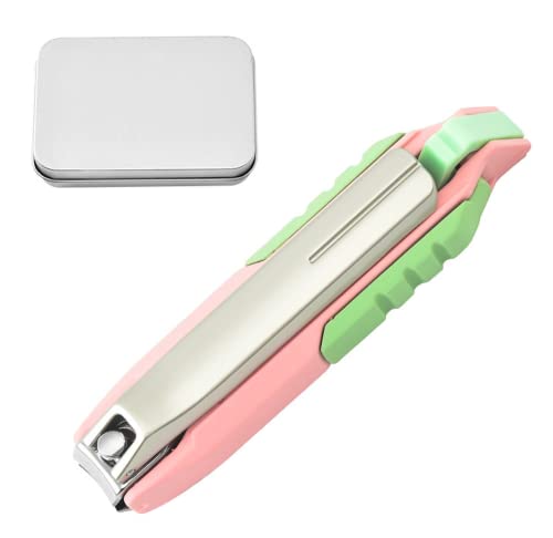 Premium Stainless Steel Nail Clippers Set - Portable Folding Manicure & Pedicure Tools for Adults - Multi-Function Toe Nail Cutter & Nail Tip Trimmer (Pink) - Perfect for Travel, Home Use & Professional Grooming Kits