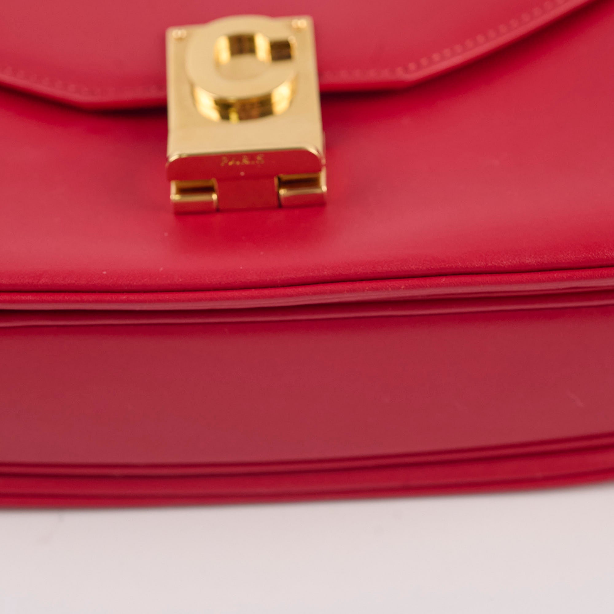 Celine Red C Logo Bag Smooth Calfskin Leather Handbag - Luxury Designer Crossbody Purse for Women | Perfect for Date Night, Parties & Everyday Use