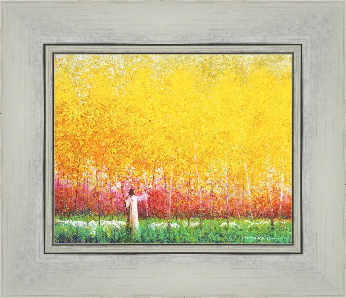 In His Light By Yongsung Kim - Christian Wall Art Decor for Home & Church - Inspirational Bible Verse Canvas Print for Living Room, Bedroom, Office