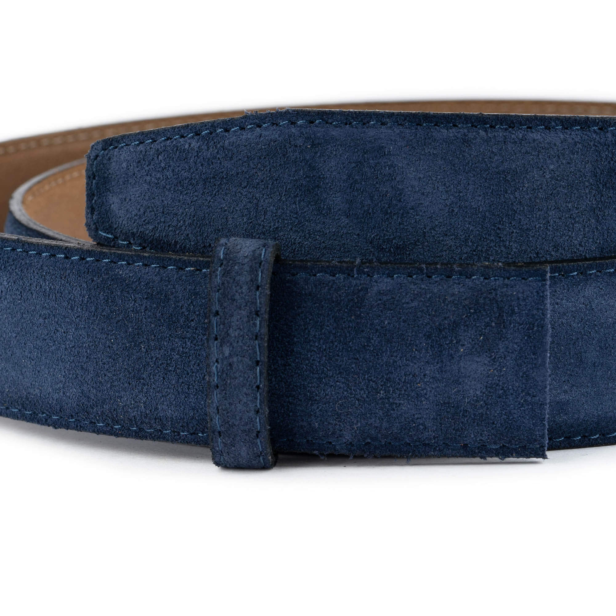 3.5cm Blue Suede Leather Replacement Belt Strap for Ferragamo Buckles - Perfect for Dress Pants, Jeans & Formal Attire