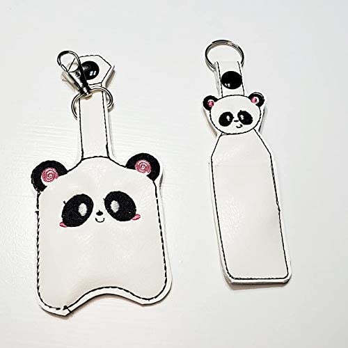 Panda Hand Sanitizer & Lip Balm Holder Keychain - Cute Sanitizing Accessory for Purse, Backpack, Gym Bag - Perfect for Travel, School, Work, and Daily Use