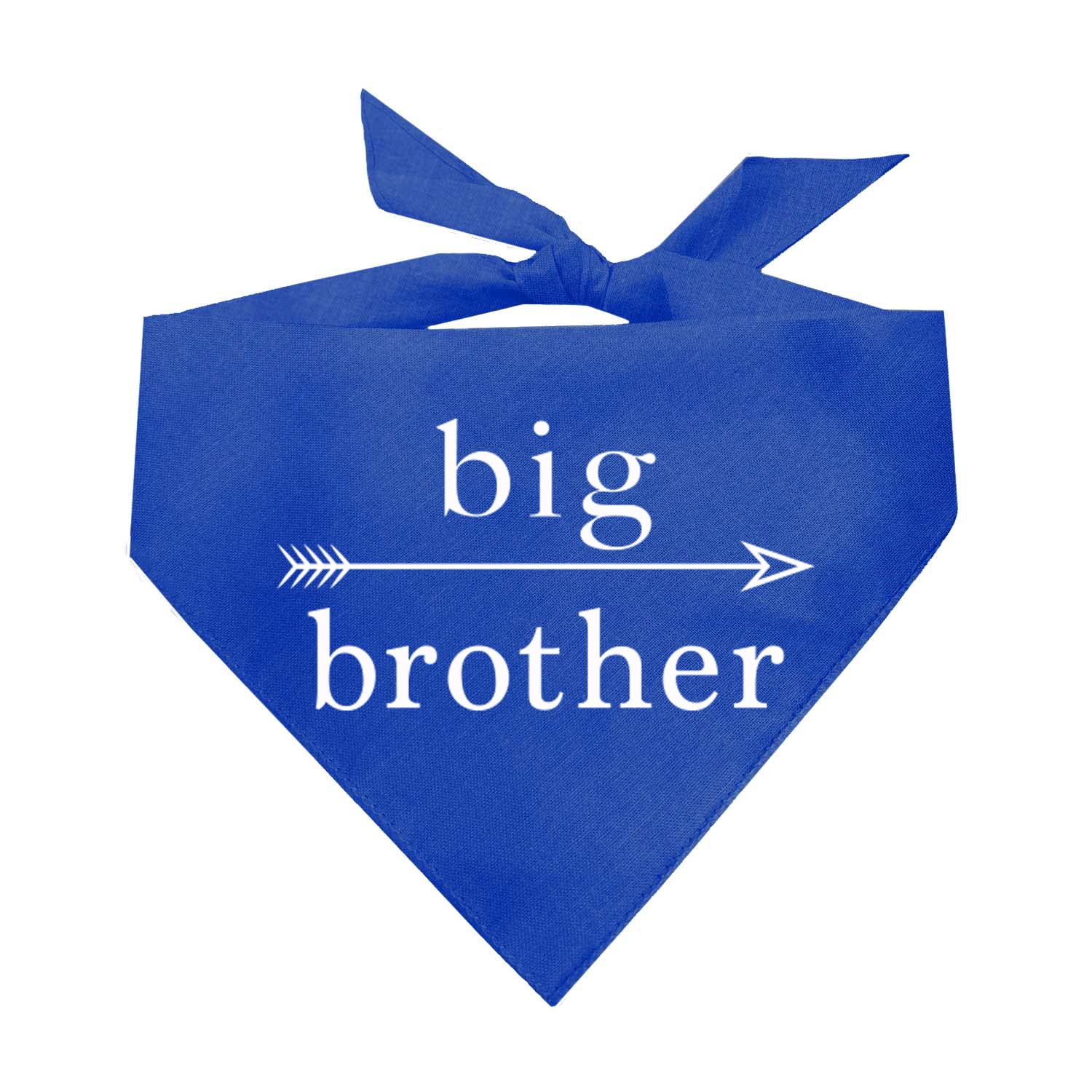 Big Brother with Arrow Baby Announcement Dog Bandana - Royal Blue One Size Fits Most - Perfect for Gender Reveal & New Baby Announcements