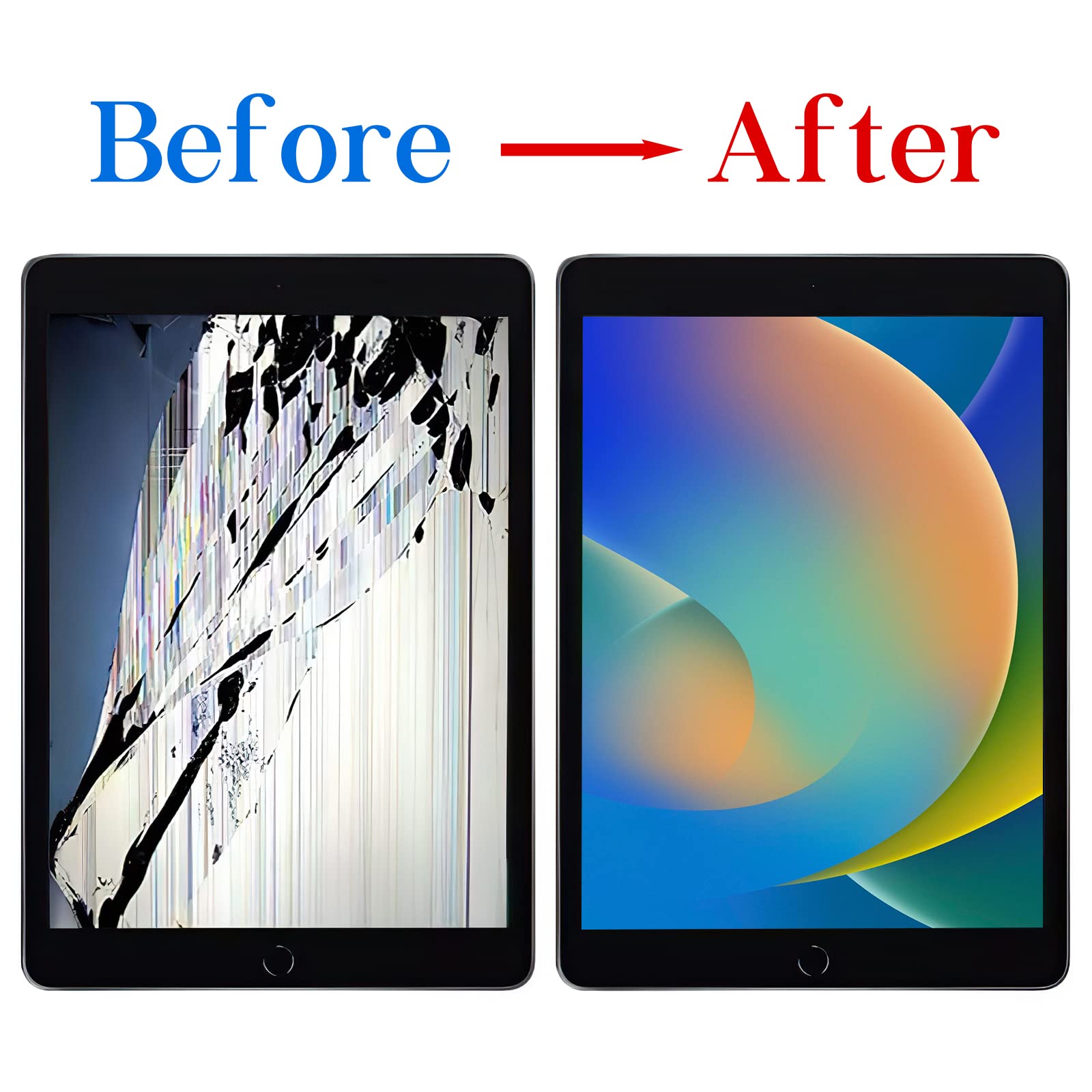 9.7 Inch iPad Air 2 (2nd Generation A1566/A1567) LCD Screen Replacement Kit - Premium Touch Digitizer Display Glass with Tools (Black) | DIY Repair for Cracked or Damaged Screens