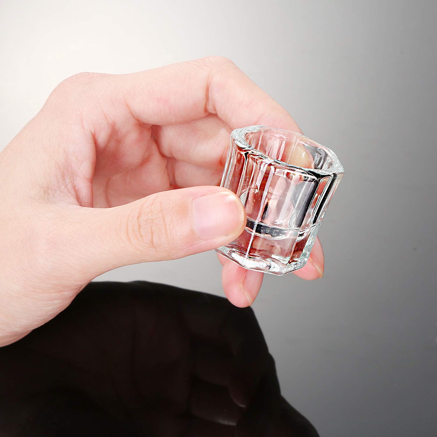 2-Piece Glass Nail Art Dappen Dish Set - Mini Crystal Bowl for Acrylic Liquid & Powder | Perfect for Nail Salon, DIY Manicures & Professional Nail Art Designs