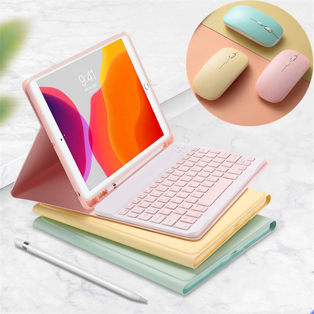 YEEHi Wireless Bluetooth Keyboard Case for iPad Air 5th/4th Generation - Detachable Cute Pink Keyboard Cover with Mouse for 10.9 inch iPad Air 5/4 | Perfect for Work, Study & Travel Typing