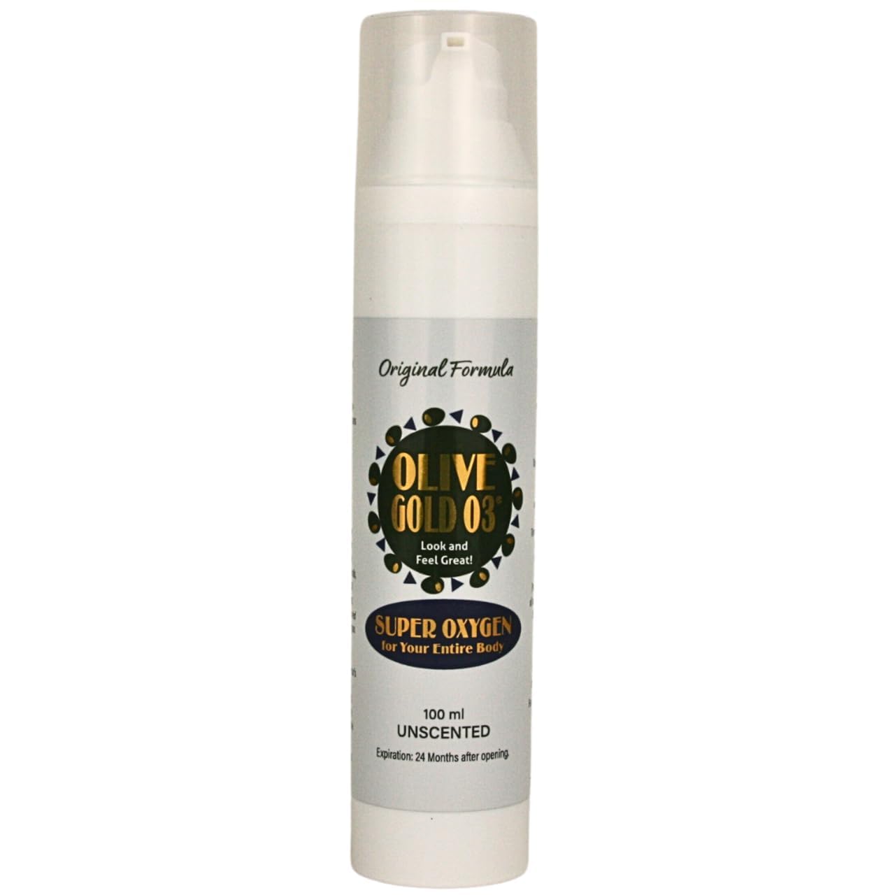 Olive Gold O3 Skin Care Lotion - Ozonated Olive Oil Super Oxygen Moisturizer (4oz) for Dry, Sensitive Skin & Anti-Aging | Hydrating Face & Body Lotion for Daily Skincare Routine