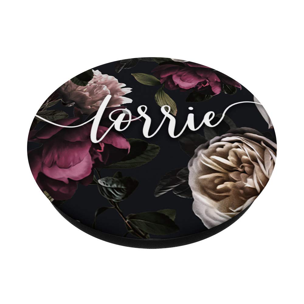 Personalized Floral Rose & Peony PopSockets PopGrip - Custom Name Phone Grip for iPhone, Samsung & Tablets - Swappable Phone Stand for Work, Travel & Selfies
