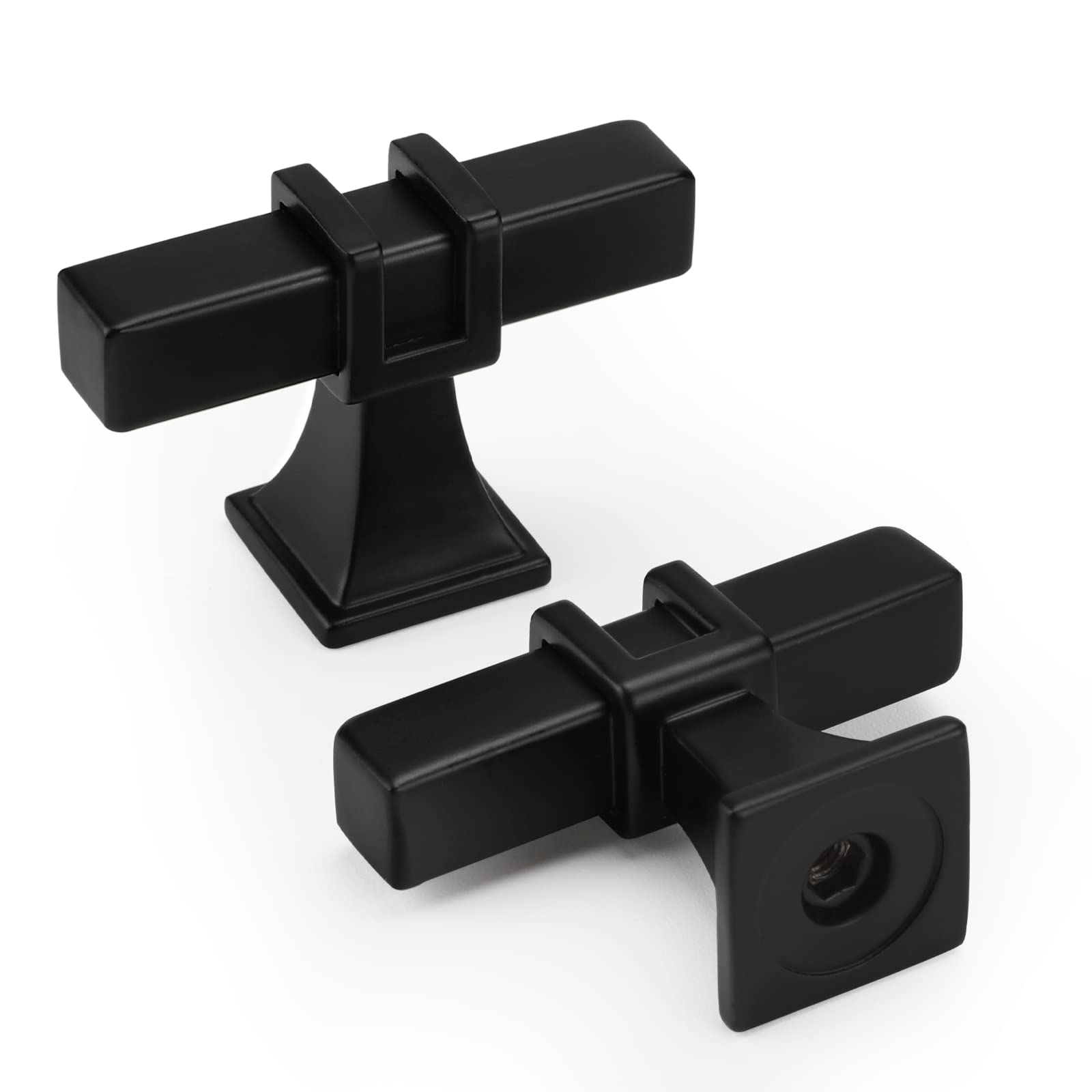 10 Pack Black Cabinet Knobs - Matte Black Dresser Drawer Pulls, T-Bar Kitchen Cabinet Handles for Bedroom Furniture & Kitchen Cabinets | Durable Hardware for Home Renovation & DIY Projects