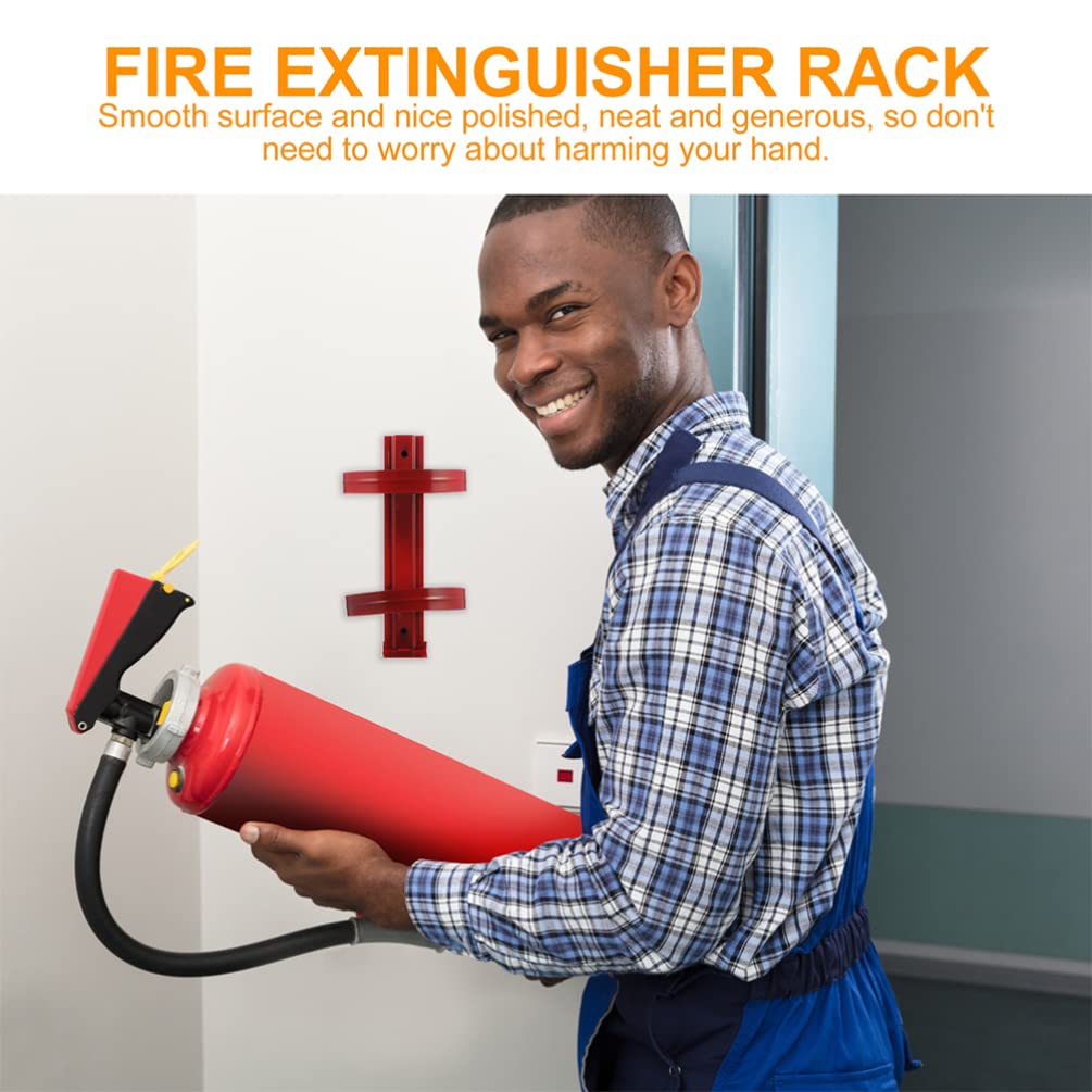 Cabilock 1-Piece Fire Extinguisher Bracket - Heavy Duty Wall Mount Rack with Hook for Shelves | Secure Fire Extinguisher Holder for Home, Garage, Kitchen & Office Safety