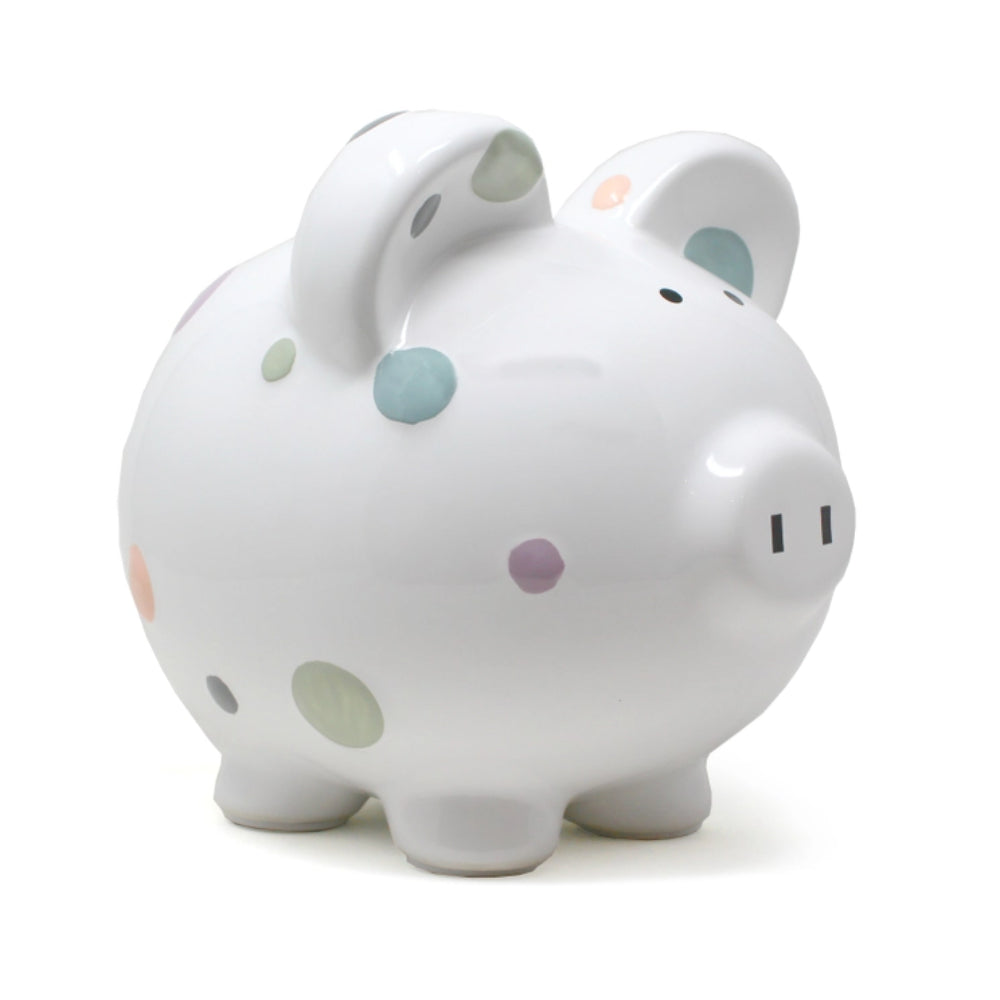 Pastel Multi-Dot Piggy Bank for Kids - Cute Money Saving Bank for Children's Allowance & Gifts - Perfect for Birthday, Christmas & Financial Learning