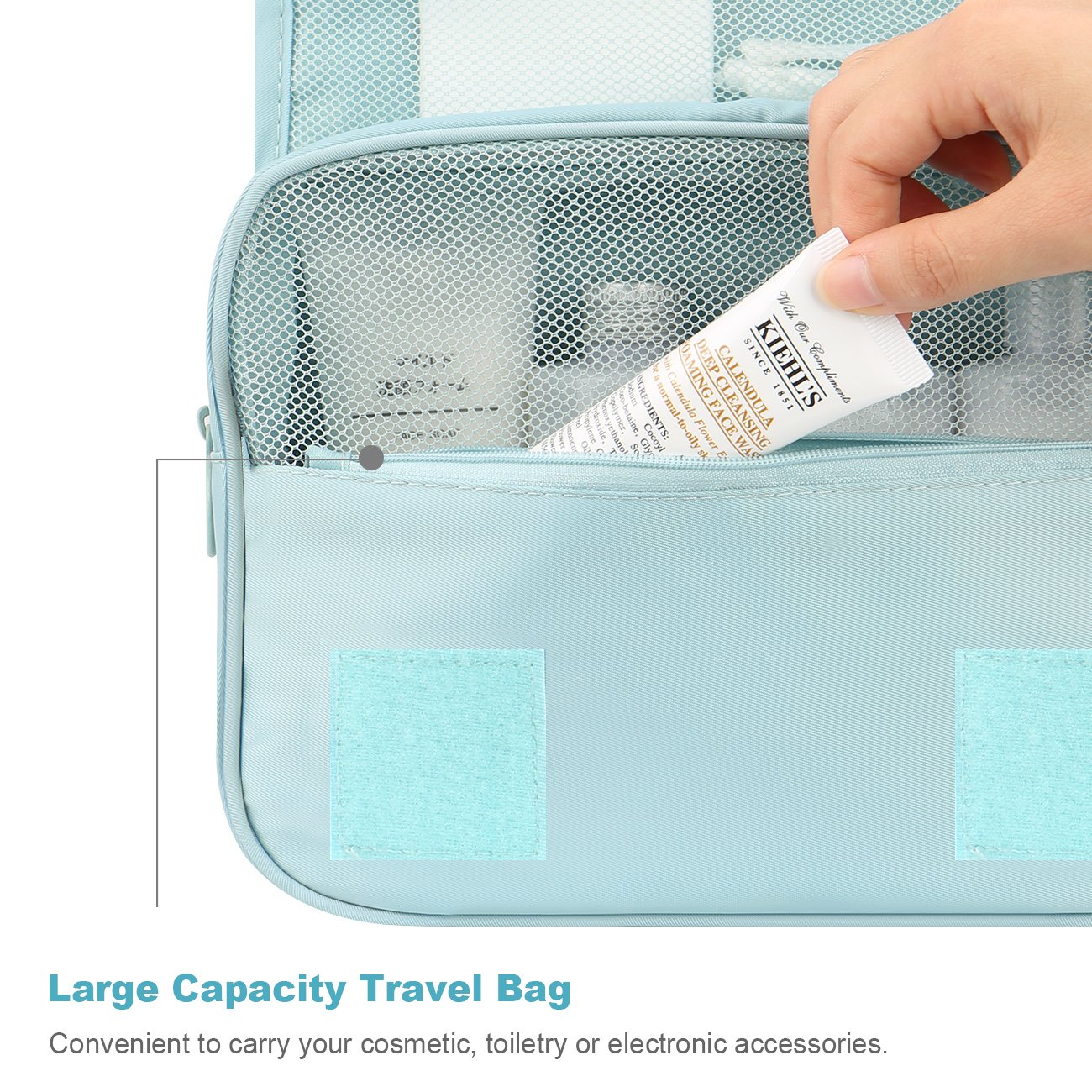 Mossio Hanging Toiletry Bag for Travel - Large Waterproof Cosmetic Makeup Organizer with Sturdy Hook for Men & Women | Perfect for Bathroom, Gym, Camping & Vacation Essentials