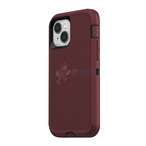 iPhone 14 Plus Shockproof Defender Case Cover - Burgundy Red | Heavy Duty Protection for Drops & Bumps | Perfect for Outdoor Activities, Travel & Daily Use