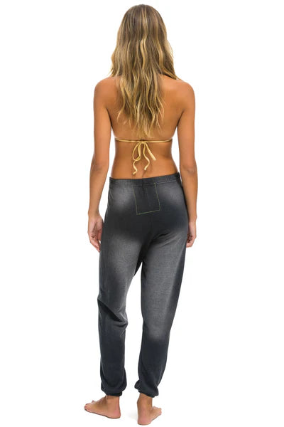 Aviator Nation Women's Essential Sweatpants - Faded Smoke Color | Comfortable Lounge Pants for Yoga, Running & Casual Wear