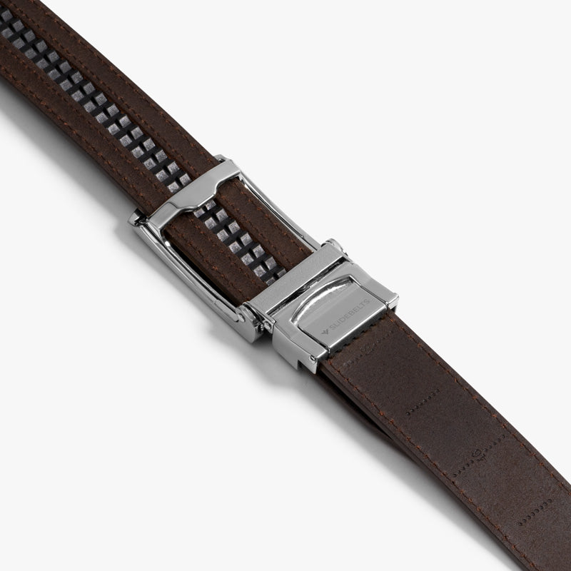 Premium Full Grain Leather Belt for Men - Genuine Brown Leather with Custom Square Buckle - Perfect for Casual, Business & Formal Wear