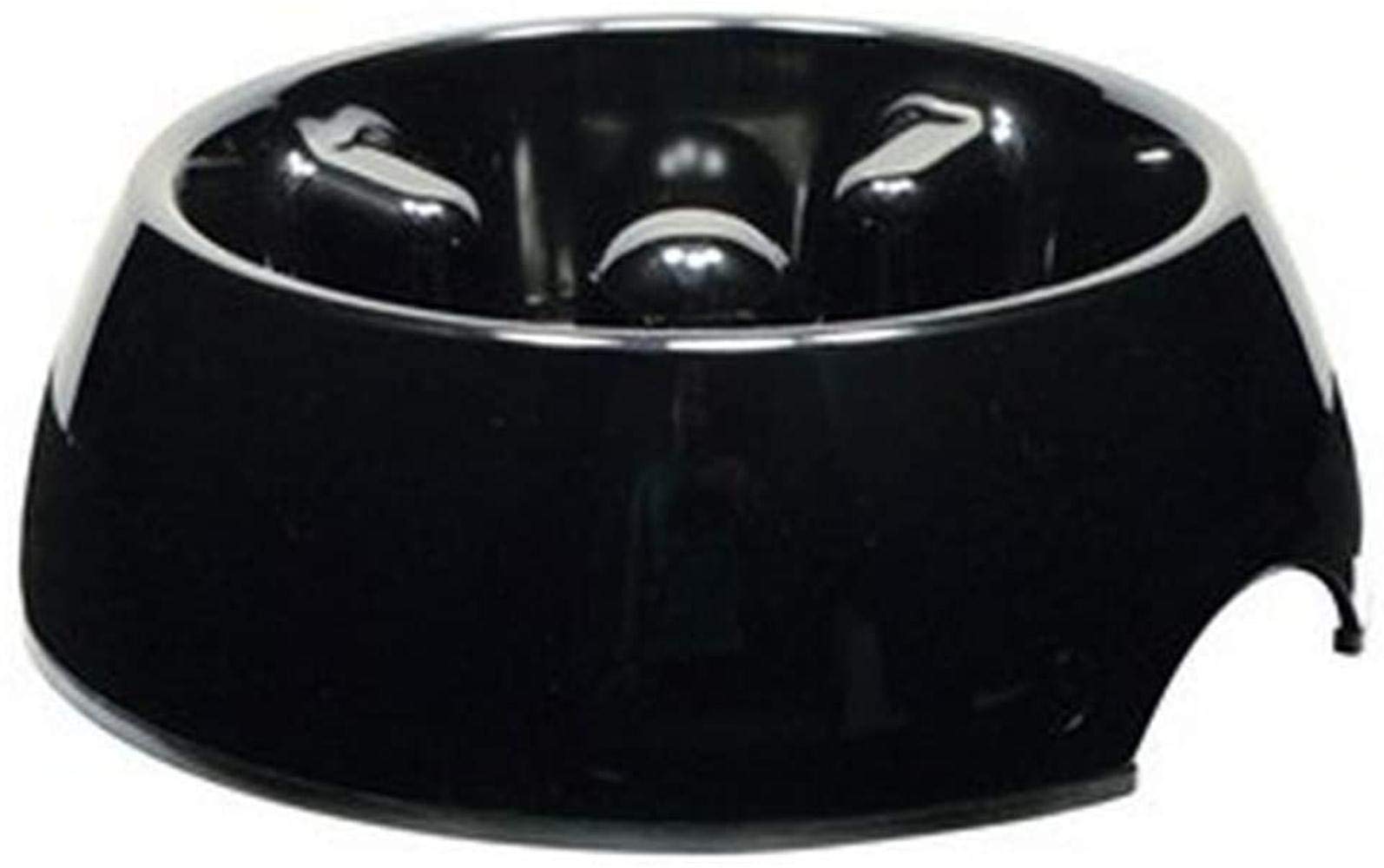 Slow Feeder Dog Bowl - Dogit Go Slow Anti-Gulping Pet Food Dish for Medium Dogs (Black) - Perfect for Fast Eaters & Digestion Issues - Great for Mealtime Enrichment & Portion Control