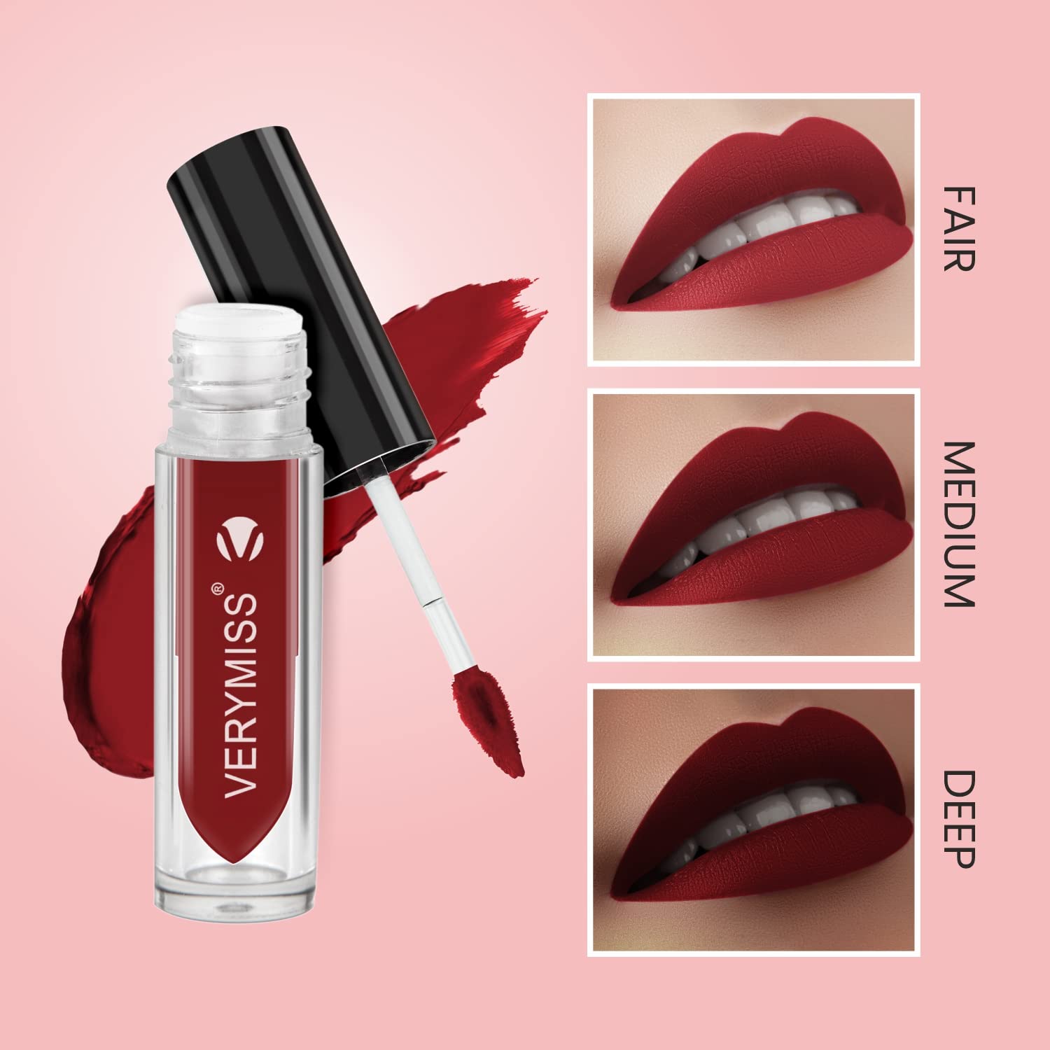 VERYMISS Retro Matte Lipstick - 08 Cerise Red Long Lasting Lip Color, Highly Pigmented & Moisturizing, Vegan & Cruelty-Free - Perfect for Parties, Date Nights & Everyday Wear