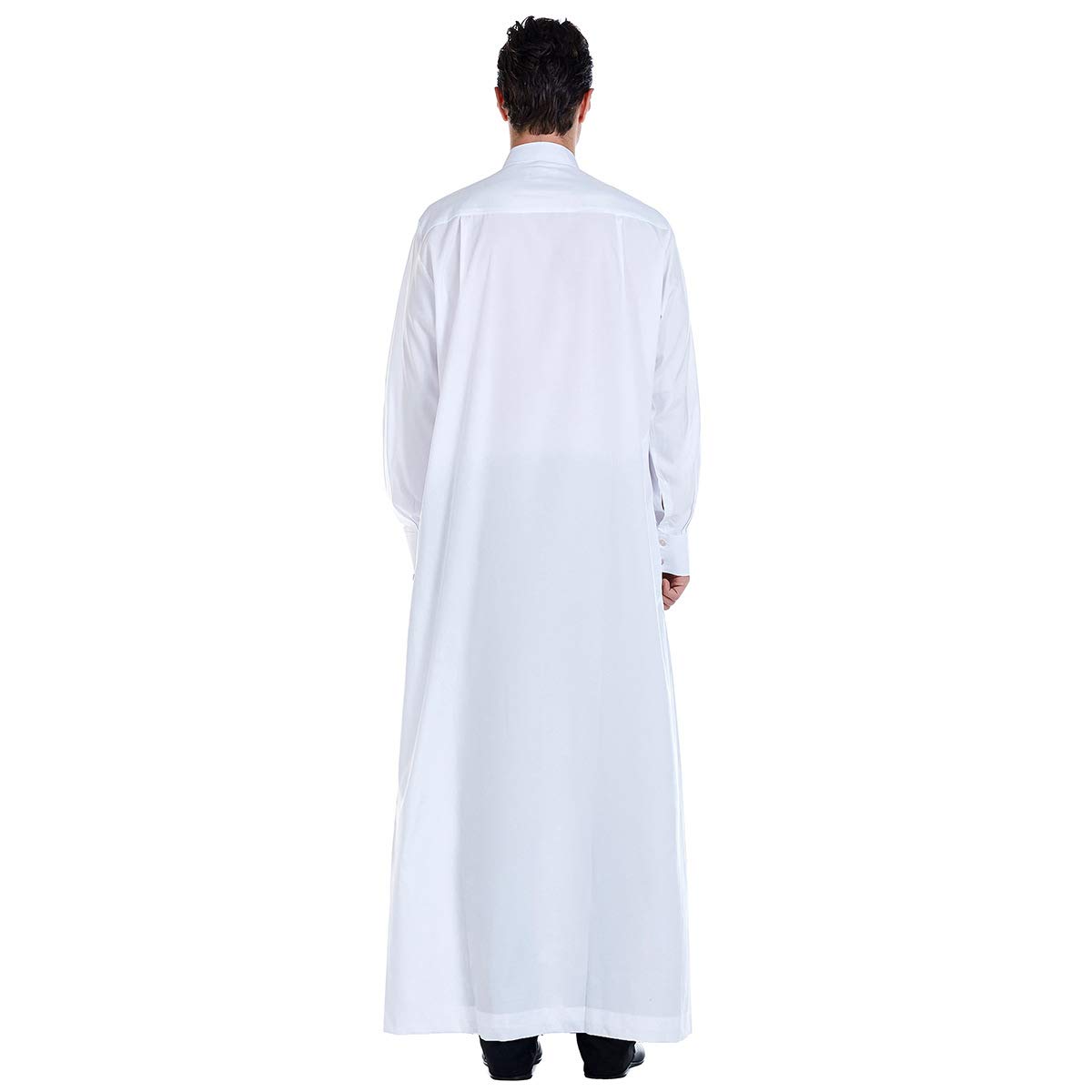 Men's Muslim Kaftan Robe - Durable Dubai Long Gown Ethnic Wear | 1pc Soft Cotton Prayer Dress for Home & Mosque | Islamic Clothing for Eid & Special Occasions
