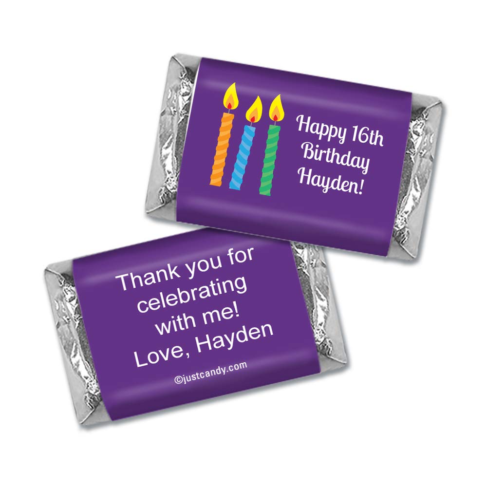 Personalized Miniature Chocolate Candy Favors for Birthday Parties - 75 Count - Perfect for Party Favors, Goodie Bags & Special Occasions