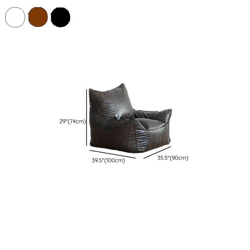 Premium Faux Leather Bean Bag Chair with Removable Washable Cover - Water Resistant & Durable - Perfect for Living Room, Bedroom, Dorm or Game Room Relaxation