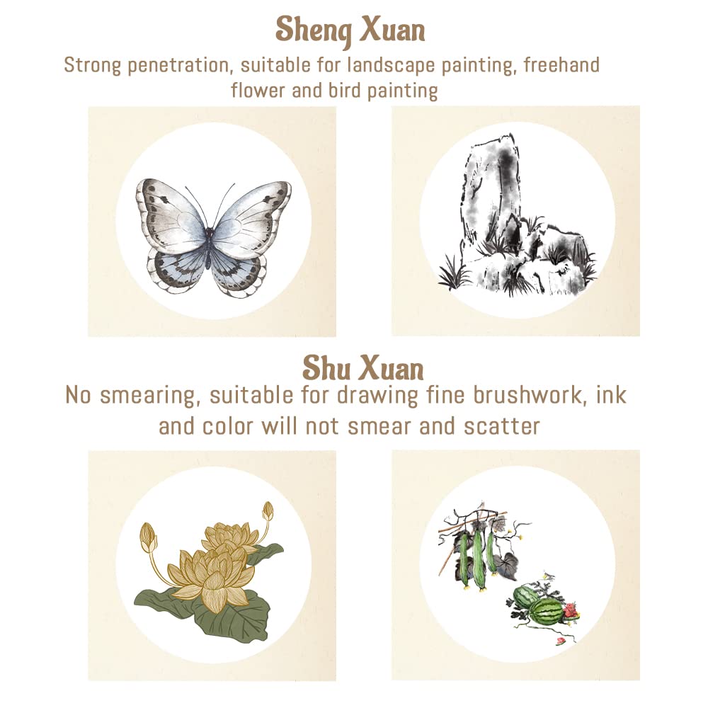 10 Sheets Soft Shikishi Paper - Premium Pre-Mounted Xuan Paper for Chinese Calligraphy & Sumi-e Painting | Blank Round Rice Paper for DIY Crafts, Graffiti & Wall Art Decoration (Shu Xuan E) | Perfect for Traditional Brush Painting, Home Decor & Artistic Projects
