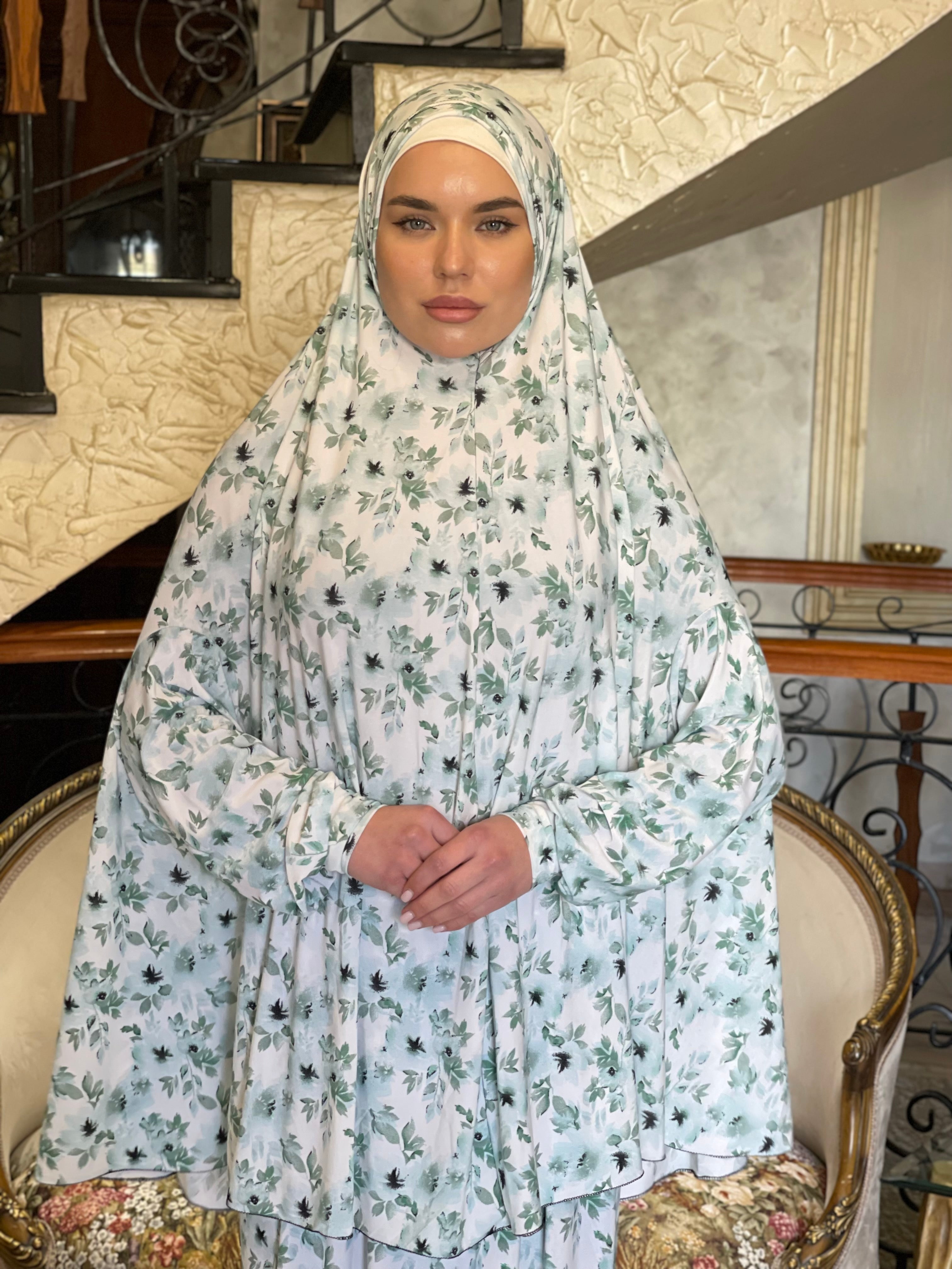 Premium Lycra Prayer Outfit Set - Soft & Stretchy Islamic Prayer Dress for Women - Perfect for Daily Salah, Mosque, and Home Worship