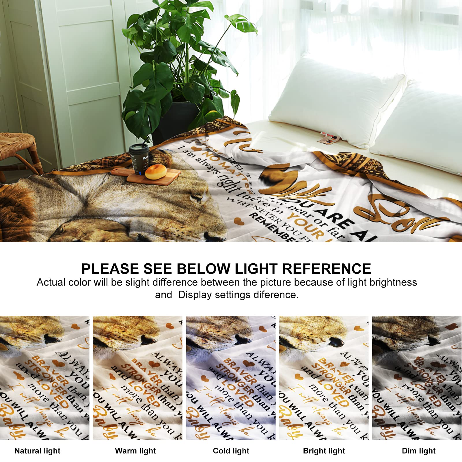 Mom to Son Blanket - 60x50 Inch Throw for Birthday, Graduation Gifts