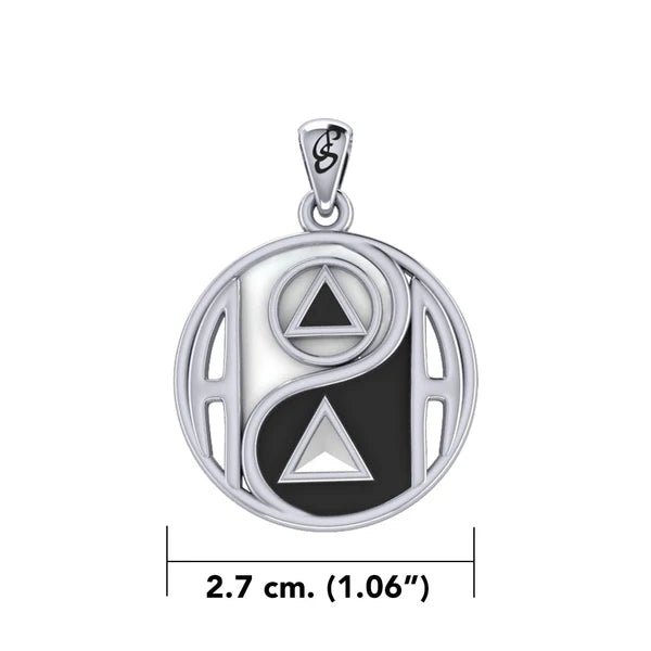AA NA Recovery Pendant - Sterling Silver Yin Yang Necklace for Addiction Sobriety & Spiritual Balance | Perfect for 12-Step Meetings & Daily Wear