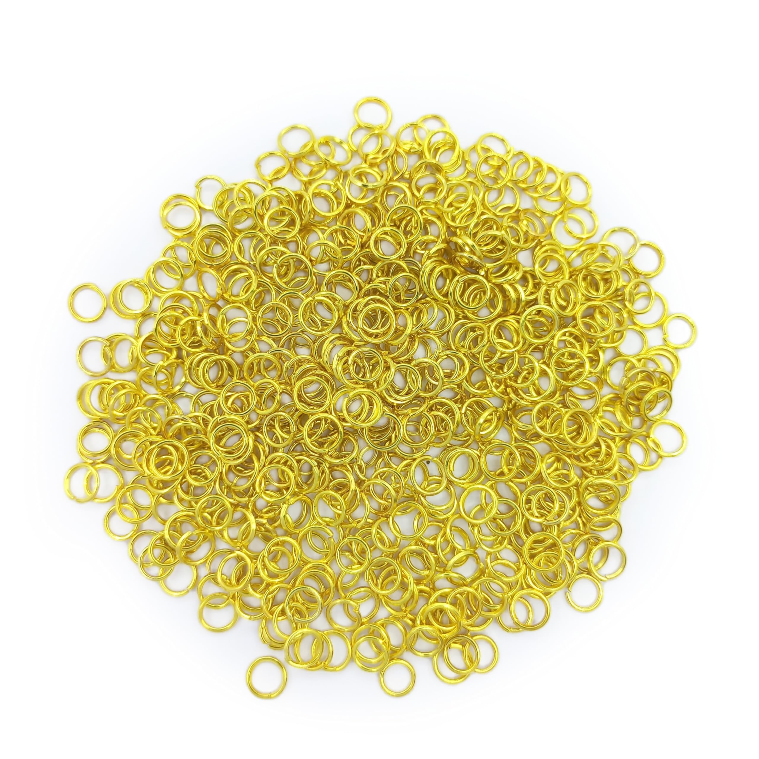 Skanda Crafterina™ 500 Pcs 5mm Open Jump Rings for Jewelry Making - Round Unsoldered Gold Crafting Supplies | DIY Necklace, Bracelet, Earrings & Keychain Projects