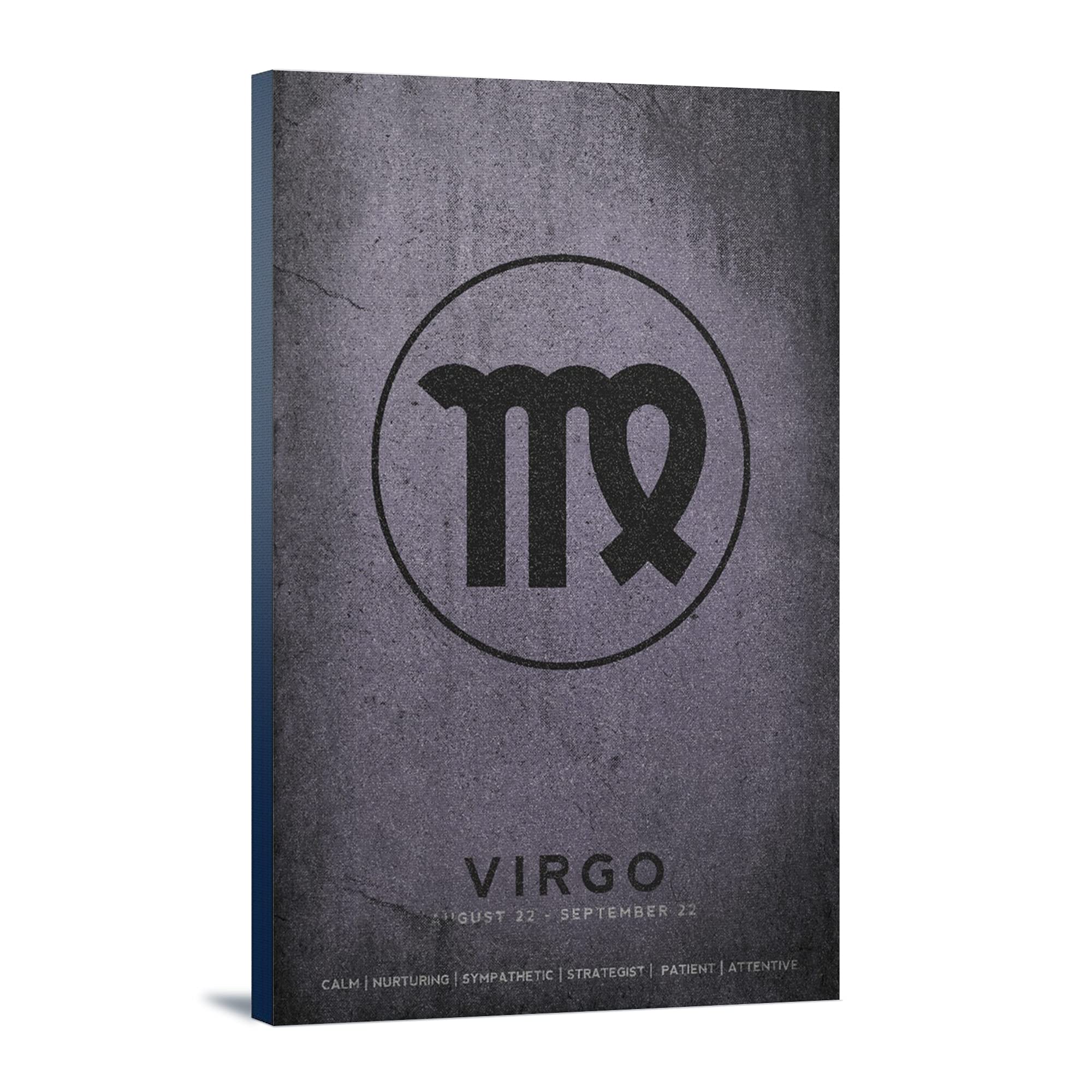 Lantern Press Virgo Zodiac Sign Wall Art - 16x24 Wrapped Canvas Print - Astrology Home Decor for Bedroom, Living Room & Office