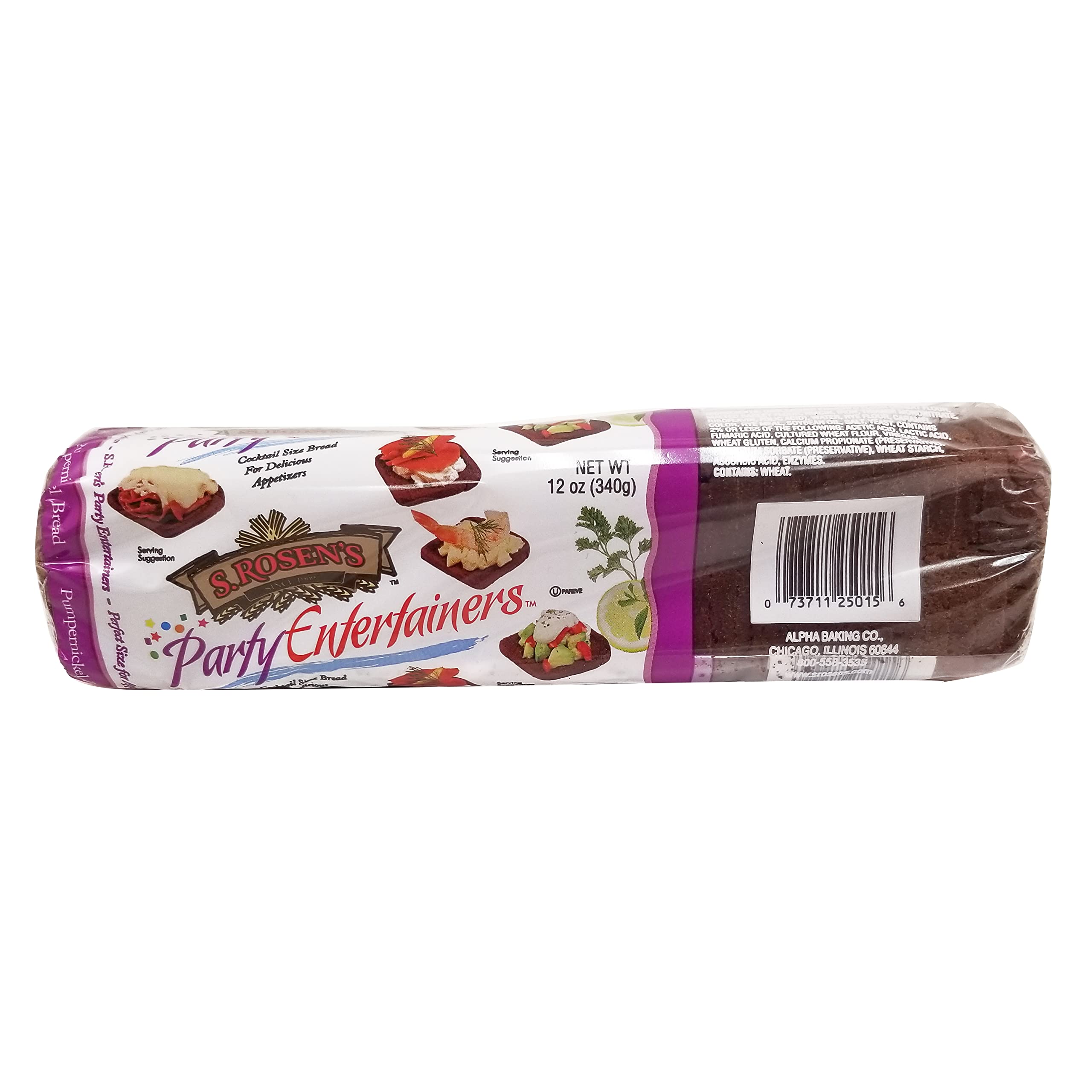 S.Rosens Cocktail Rye Bread - Authentic Pumpernickel (4 Loaves Case) | Perfect for Parties, Sandwiches & Charcuterie Boards