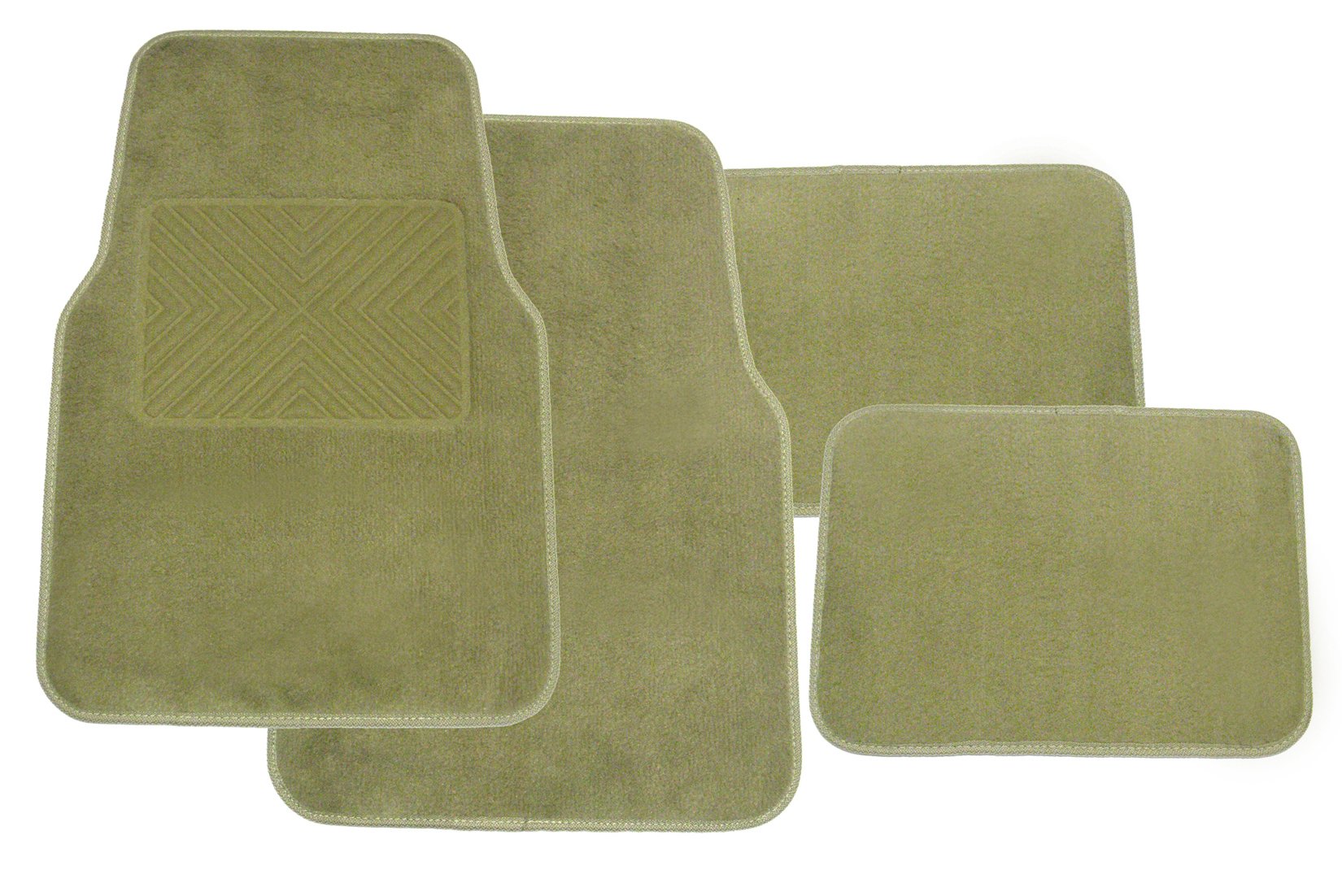 Koolatron 18963 Kool Auto Beige Carpet Car Mat Set - 4 Piece Universal Fit All-Weather Floor Mats for Cars, SUVs & Trucks | Durable Protection Against Dirt, Mud & Spills | Easy to Clean & Non-Slip Design