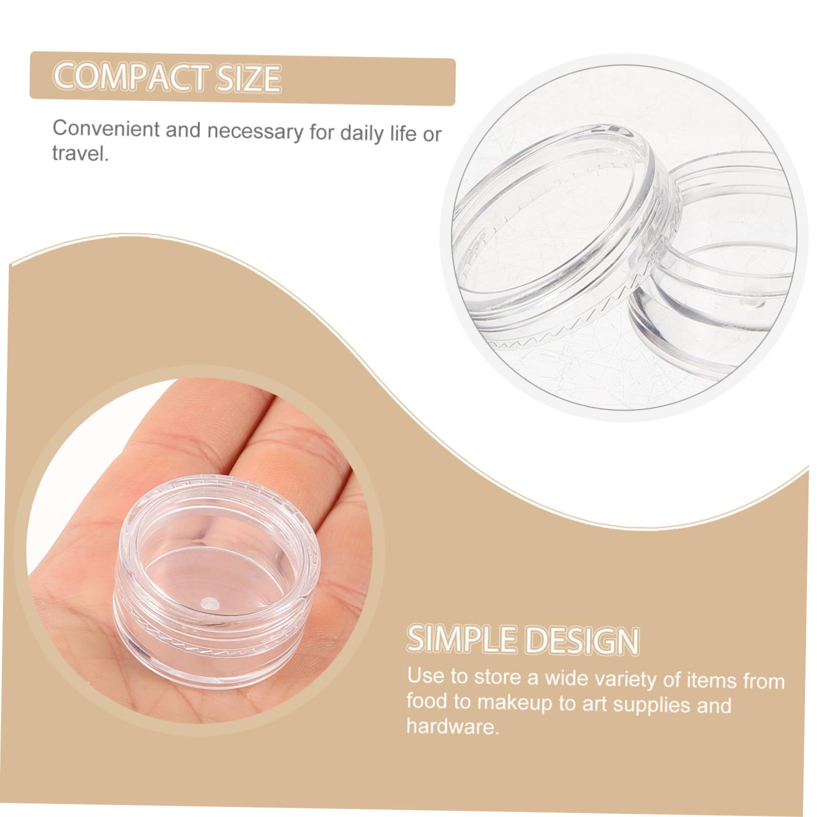20 Pack 5g Round Cream Jars - Travel Size Empty Plastic Containers for Makeup, Cosmetics & Skincare | Lightweight Portable Cream Storage | Perfect for DIY Beauty Products, Sample Kits & On-the-Go Touch Ups