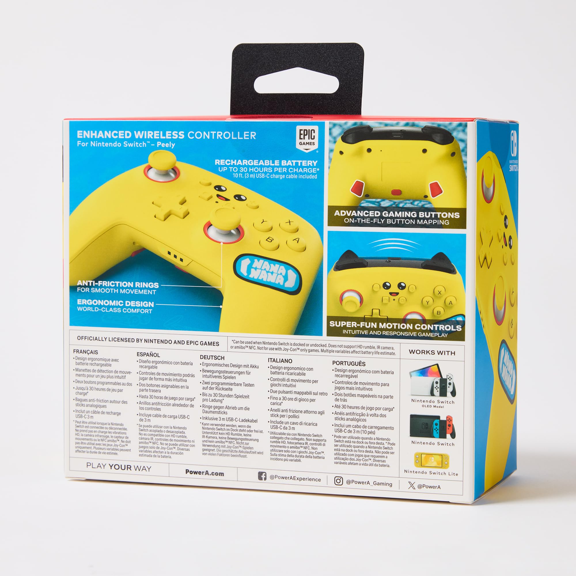 PowerA Enhanced Wireless Controller for Nintendo Switch – Fortnite Peely Edition | Compatible with Switch OLED, Switch Lite & Original Models | Bluetooth Gamepad with Bonus Virtual Item | Perfect for Fortnite Gaming & Multiplayer Sessions