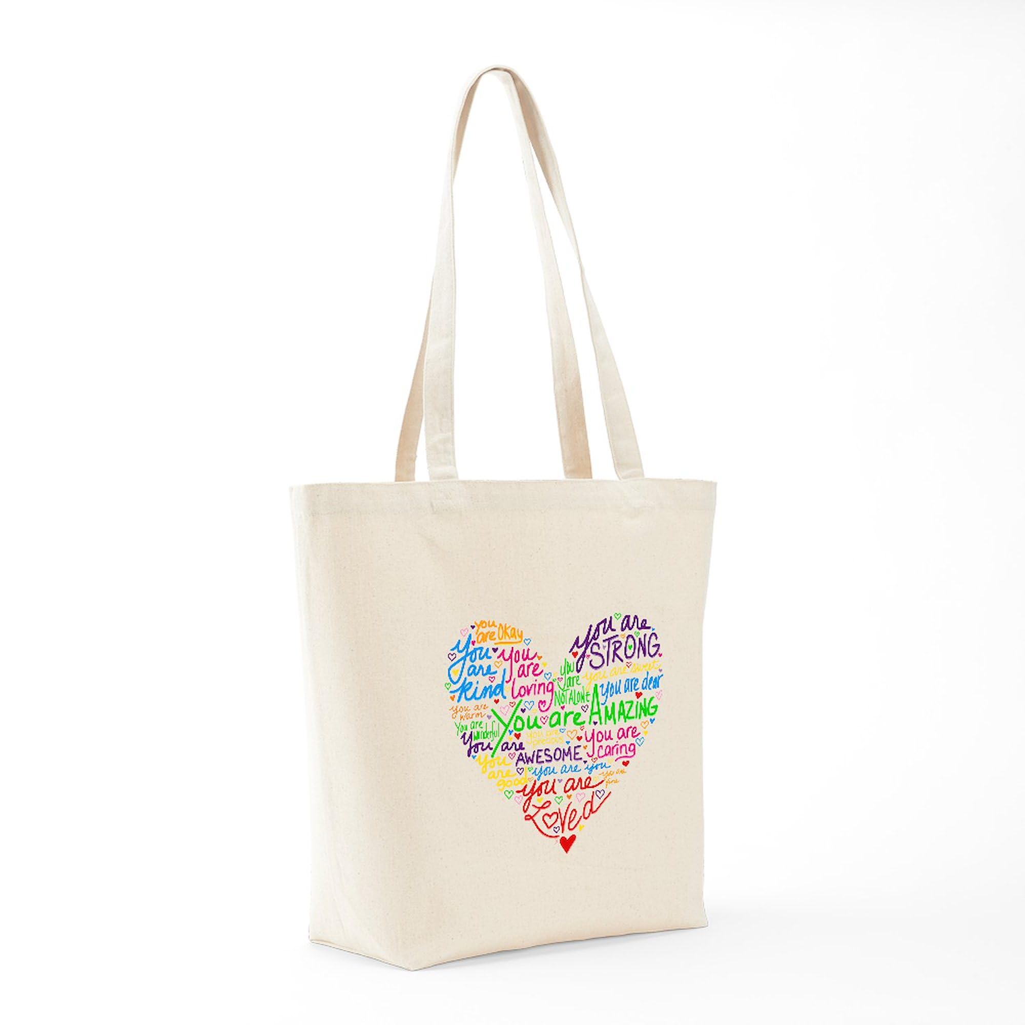 You Are Loved Tote Bag - Natural Canvas Reusable Shopping Bag for Groceries, Beach & Everyday Use | Eco-Friendly Cotton Tote with Inspirational Message