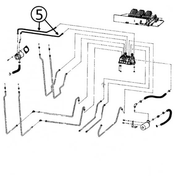 Bobcat 974 & 975 Hydraulic Hose Replacement - Pump to Valve Connection #5 - Ideal for Construction, Excavation & Heavy Equipment Maintenance