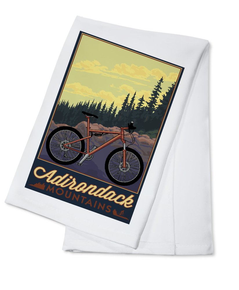Adirondack Mountains New York Ride The Trails 100% Cotton Tea Towel - Decorative Hand Towel for Kitchen, Home & Cabin Decor - Perfect for Rustic Farmhouse, Camping & Outdoor Enthusiasts