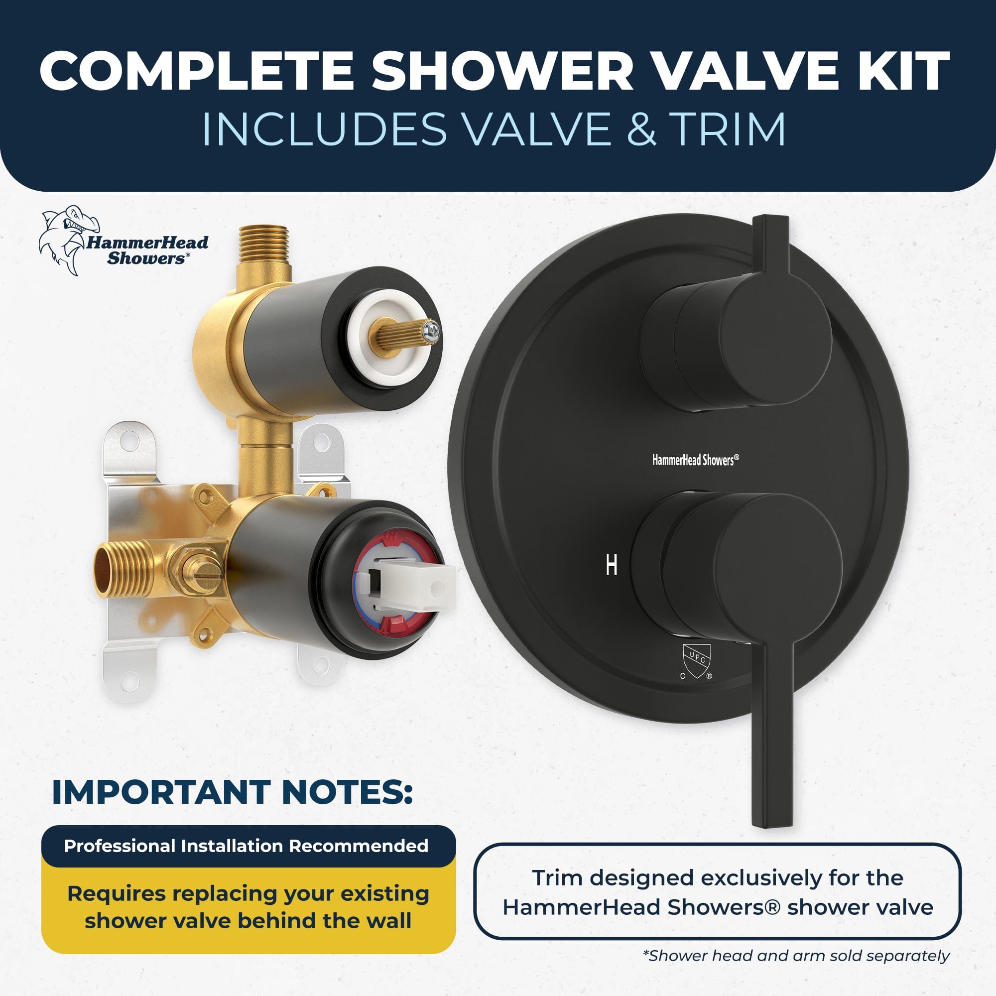 2 Handle Shower Valve and Trim Kit with Built-In Diverter - Perfect for Bathroom Remodeling and Modern Home Upgrades