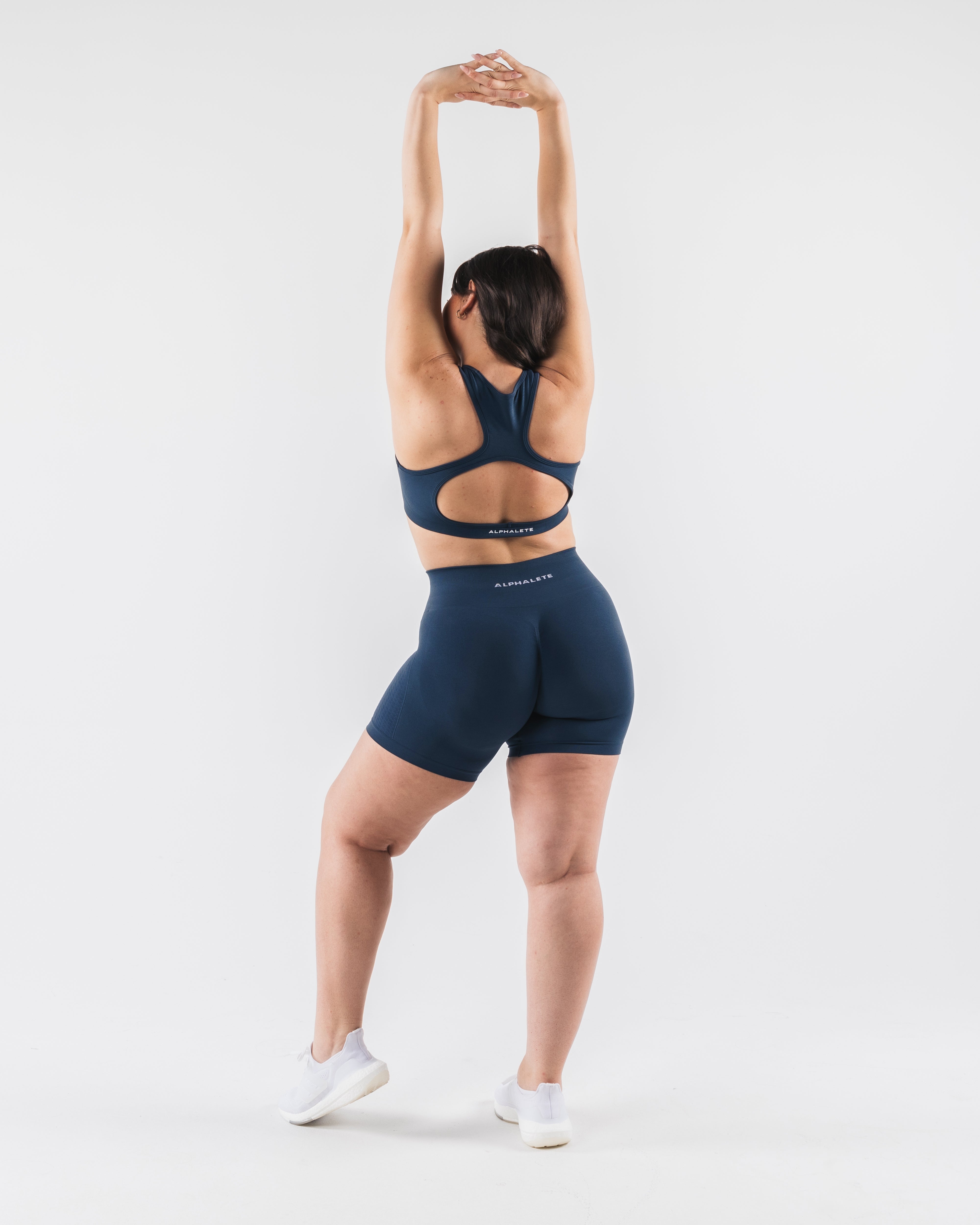 Amplify Contour Short 5 - High Waisted Workout Shorts for Women | Trusted Blue | Perfect for Yoga, Running & Gym Fitness