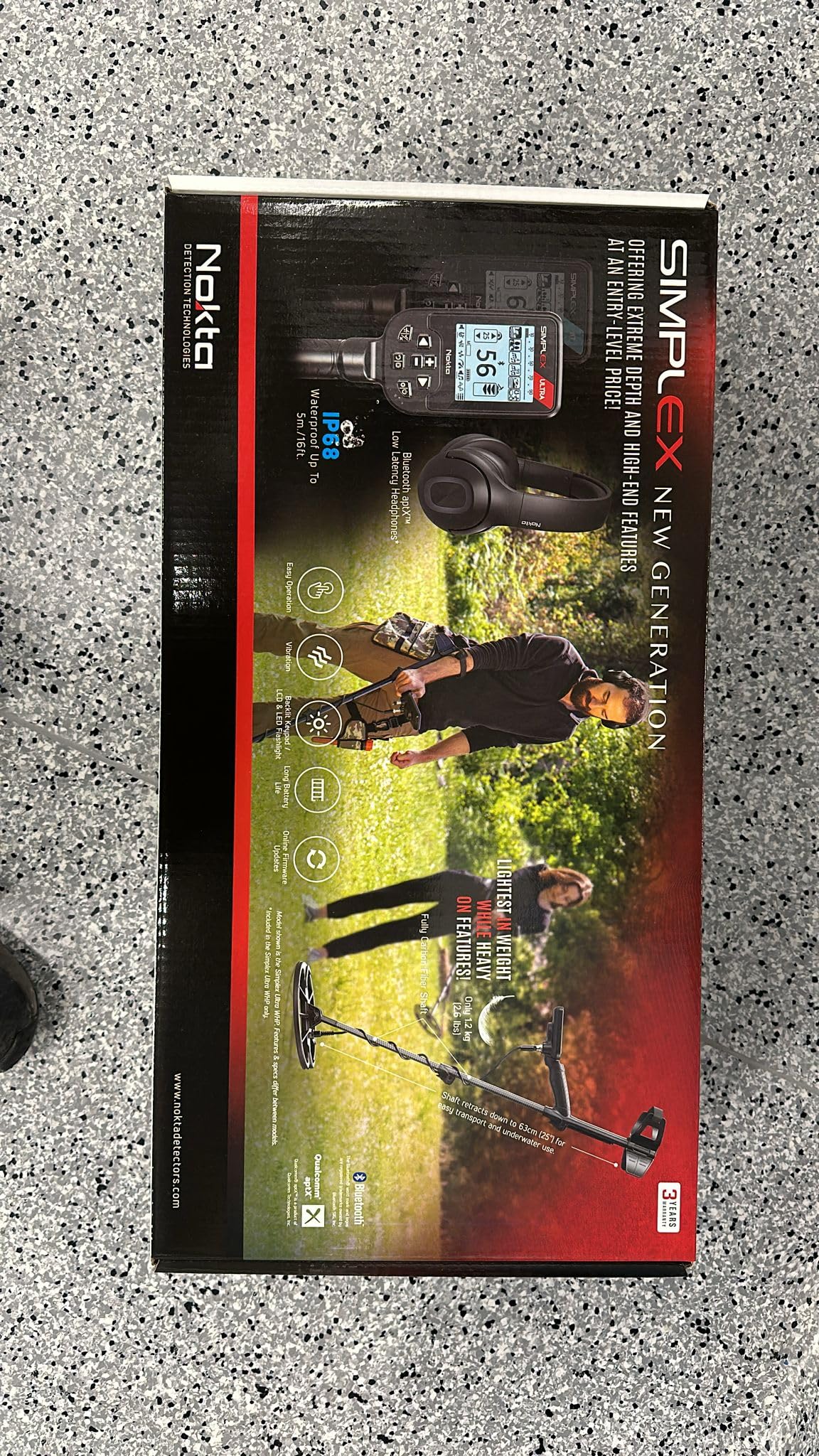 Nokta Simplex Ultra Waterproof Metal Detector with Carbon Fiber Shaft & 11