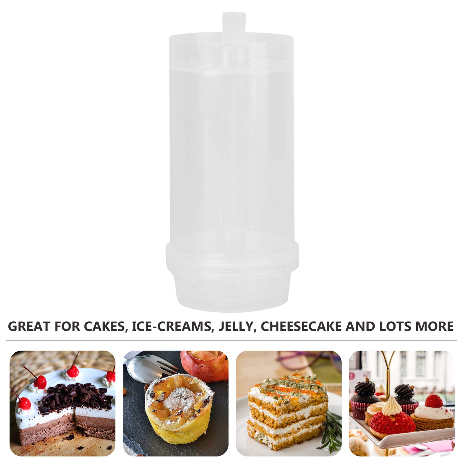 40pcs Clear Push Up Cake Shooters with Lids - Round Plastic Cake Pop Containers for Baking, Dessert Display & Party Favors - Perfect for Home Kitchen, Birthday Parties & Wedding Treats