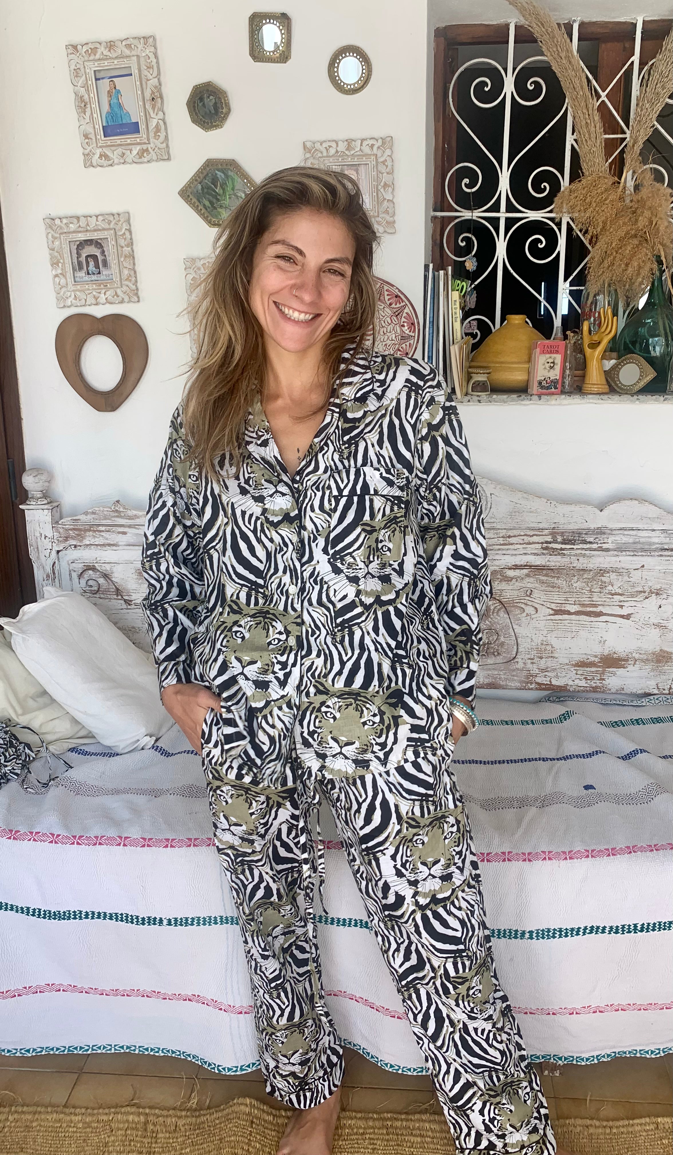Hand Block Print Cotton Pajama Set - Soft & Cozy Lounge Wear for Women | Perfect for Sleepwear, Relaxing at Home & Comfortable Nightwear
