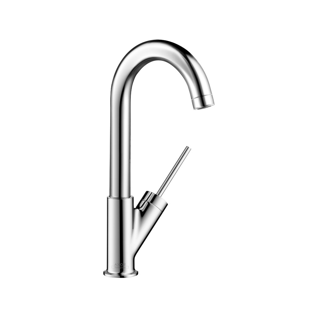 AXOR Starck Chrome Bar Kitchen Faucet - Single Hole Bar Sink Faucet with High Arc Spout, Modern Chrome Finish (Model 10826001) - Perfect for Wet Bars, Prep Sinks, and Small Kitchen Applications